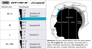 SHOEI GTA2/JCR2 Type-N M9 sisakbélés, 2, nordicamoto.ro