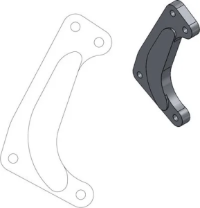 Supermoto versenyrotor-adaptertartó, fekete