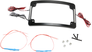 Tri-radius License Plate Frame With Flushmount Leds Amber, Red, White, 2, nordicamoto.ro