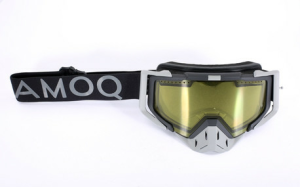 AMOQ Aster fekete/szürke-sárga motoros síszemüveg, nordicamoto.ro