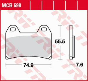 TRW organikus első fékbetétek a következő modellekhez: HONDA CB 400 SUPER FOUR '97 -/BMW R NINE T '16 -'18/DUCATI 748/996 '98 -'07/MULTISTRADA 1200 '10 -'18/YAMAHA XT 660X '04 - '16, nordicamoto.ro