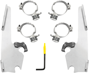 Fats/slim Windshield  Trigger-lock Complete Mount Kit Polished, 2, nordicamoto.ro