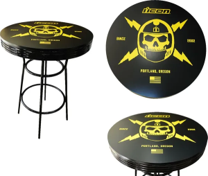 Masa Bar Rotunda Icon fekete/sárga/krómozott, 1, nordicamoto.ro