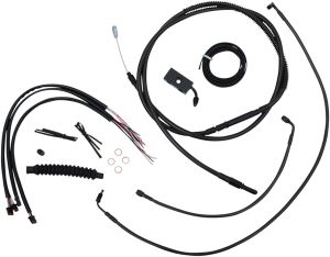 Complete Midnight Braided Handlebar Cable/brake Line Kit Black, 1, nordicamoto.ro