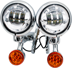 Light Brackets With Led Auxiliary Lights And Turn Signals Black, 2, nordicamoto.ro