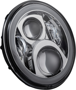 7(r) Halo Headlamp With Touring Adapter Chrome, 1, nordicamoto.ro