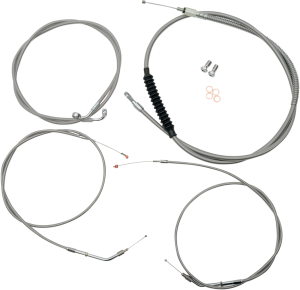 Standard Stainless Braided Handlebar Cable/brake Line Kit Silver, 2, nordicamoto.ro