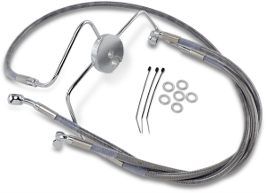 Extended Length Stainless Steel Brake Line Kit Silver, Clear-coated Oversize [+254 mm (10'')], 1, nordicamoto.ro