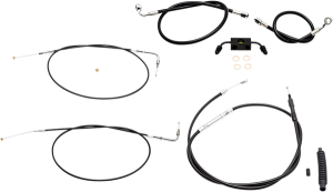 Standard Black Vinyl Braided Handlebar Cable/brake Line Kit Black