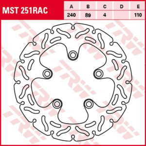 TRW hátsó féklemez a KAWASAKI J 300 '14–'16 / SUZUKI GSF 600/650/1200 BANDIT '94–'06 / SV 650 '99 modellekhez –'02 / GSX-F '98–'06 / GSX-R '88–'95 / GSX-R 1100 '89–'97 / GSX 1300R HAYABUSA '99–'07 / GSX1200 '99–'01 / RF 600/900 '93–'97