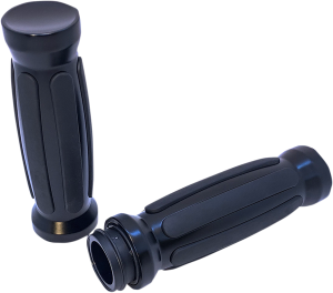 Custom Straight Rubber Grips Black, 3, nordicamoto.ro