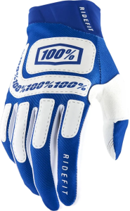 Manusi 100% Ridefit kék/fehér S, 1, nordicamoto.ro