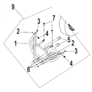 CFMOTO 400/450 S / 400/450 L / 500/520 S / 500/520 L ATV elülső védőrudak – FEKETE, 2, nordicamoto.ro