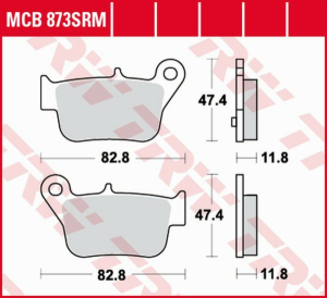 TRW szinterezett hátsó fékbetétek a SYM MAX SYM 400 '11 – / MAX SYM 600 '14 – modellekhez, nordicamoto.ro
