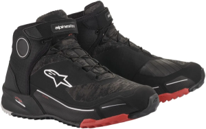 Motorkerékpáros túra-/kalandcipő, Alpinestars CR-X Drystar CR-X Drystar® csizma – Fekete/Camo/Piros, nordicamoto.ro