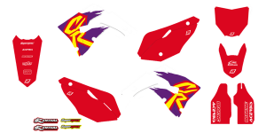 Graphic Kit Retro With Seat Cover White, Red, Purple, 2, nordicamoto.ro
