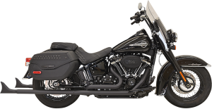Fishtail True Dual Exhaust System Black, 1, nordicamoto.ro