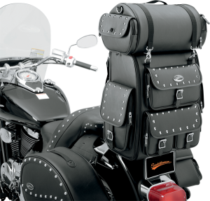 Ex2200s Sissy Bar Bag With Studded Roll Bag Black, 2, nordicamoto.ro
