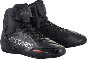 Motorkerékpáros túra-/kalandmotoros csizma, Alpinestars Faster-3 csizma  Fekete/Szürke/Piros, nordicamoto.ro