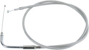 Stainless Braided Throttle Cable Silver