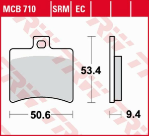 TRW Organic hátsó fékbetétek az APRILIA SR50 '01–'11 / ATLANTIC 125 '03– / SCARABEO 125 '99–'10 modellekhez, nordicamoto.ro