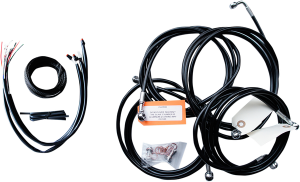 Complete Black Vinyl Braided Handlebar Cable/brake Line Kit Black