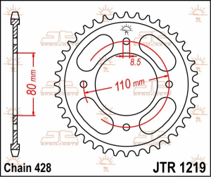 JT SPROCKETS hátsó lánckerék, természetes színű, 2, nordicamoto.ro