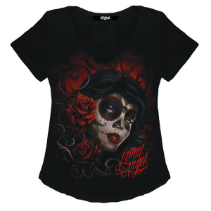 Women's Red Catrina T-shirt Black M, 2, nordicamoto.ro