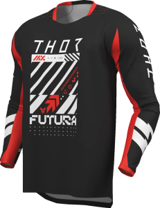 Thor Launchmode Futura gyerek póló, fekete/piros, XS, 5, nordicamoto.ro