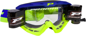 3450 Riot Roll Off Mounted Mx Goggles Blue, Hi-vis, Yellow