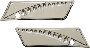 Drilled Saddlebag Latch Covers Silver