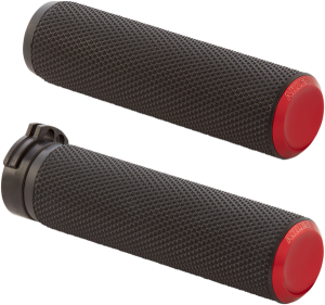 Fusion Knurled Grips Black, Red