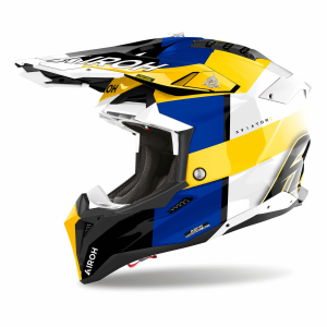Airoh Aviator 3 akció, Airoh Aviator 3 sisak, Blue Monarch/Yellow, nordicamoto.ro