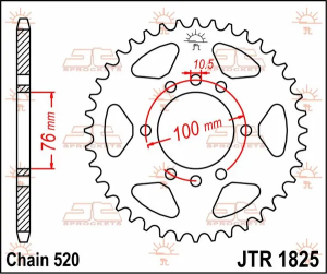 JT SPROCKETS hátsó lánckerék, természetes színű, 2, nordicamoto.ro