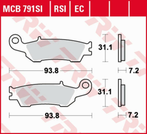 TRW Organic első fékbetétek a YAMAHA YZ 125 '08 -/WR-F 250/450 '15 -/YZ-F 450 '08 - modellekhez, nordicamoto.ro