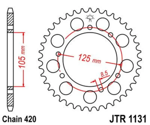 JT SPROCKETS Fekete hátsó lánckerék, 2, nordicamoto.ro