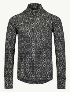 Aljruha motoros szánhoz, SVALA Merino Design gyerek réteges szett, Jacquard, fekete/fehér, 100, nordicamoto.ro