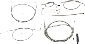 Standard Stainless Braided Handlebar Cable/brake Line Kit Silver, 1, nordicamoto.ro