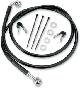 Extended Length Black Vinyl Brake Line Kit Black Oversize [+51 mm (2'')], 1, nordicamoto.ro