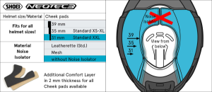 SHOEI NEO3 Type-Q 31 mm-es sisakpárnák, 2, nordicamoto.ro