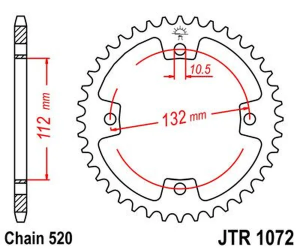 JT SPROCKETS hátsó lánckerék, természetes színű, 2, nordicamoto.ro