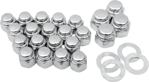 Chrome Cap Nut Kit Silver