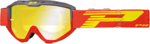 3450fl Riot Mx Goggles Gray, Hi-vis, Red