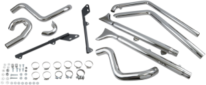 Fishtail True Dual Exhaust System Chrome, 1, nordicamoto.ro