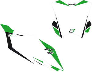 Pre-cut Number Plates With Graphics Black, Green, White, 1, nordicamoto.ro