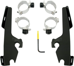 Fats/slim Windshield  Trigger-lock Complete Mount Kit Black, 1, nordicamoto.ro