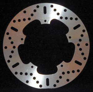 Round D-series Scooter Brake Rotor Silver, Stainless Steel, Zinc