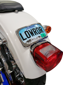 Large Radius Three-bolt Style License Plate Mount Assembly Chrome