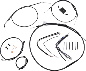 Extended Handlebar Cable And Brake Line Kit For Sportsters With Abs Black