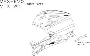 SHOEI VFW06/VFWR sisak hátsó alsó héj – fehér, 4, nordicamoto.ro